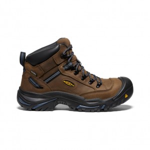 Keen Braddock AL Waterproof Mid Férfi Munkabakancs Barna Kék | NDJ7573DV