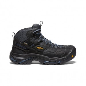 Keen Braddock Waterproof Mid Férfi Munkabakancs Fekete Kék | SFO4639DE