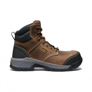 Keen Evanston 6" ESD Női Munkabakancs Barna Fekete | DEQ4365TX