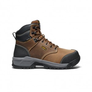 Keen Evanston 6" Waterproof INT MET Női Munkabakancs Barna Fekete | YOE8216XG