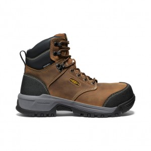 Keen Evanston 6" Waterproof Női Munkabakancs Barna Fekete | IJP2116CK