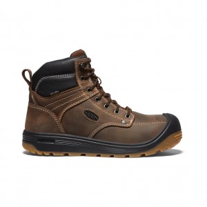 Keen Fort Wayne 6" Waterproof Férfi Munkabakancs Barna Fekete | RSW5940QX