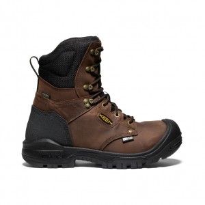 Keen Independence 8" Waterproof Férfi Munkabakancs Fekete Barna | COE6050QJ