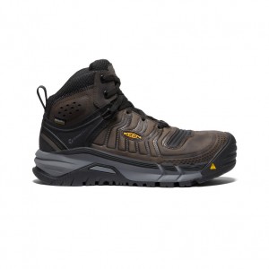 Keen Kansas City+ Waterproof Mid Férfi Munkabakancs Kávé Fekete | VLC289UR