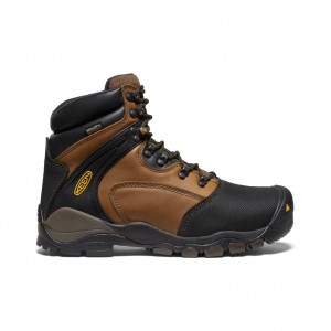 Keen Louisville 6" MET Waterproof Férfi Munkabakancs Fekete Barna | TIE3116UJ