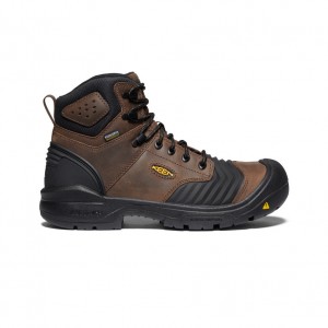 Keen Portland 6" Waterproof Férfi Munkabakancs Fekete Barna | RVA6747QW