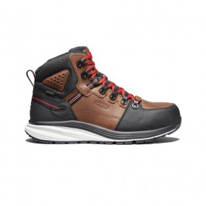 Keen Red Hook Waterproof Férfi Munkabakancs Barna Fekete | HDD7670EL