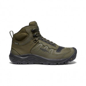 Keen Reno Waterproof Mid Férfi Munkabakancs Sötétolivazöld Fekete | RND6721TN