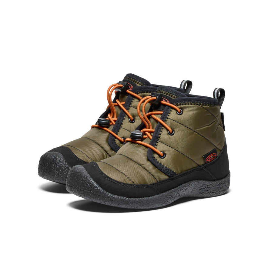 Keen Howser II Waterproof Big Gyerek Chukka Bakancs Sötétolivazöld Arany | ZOQ3924PK