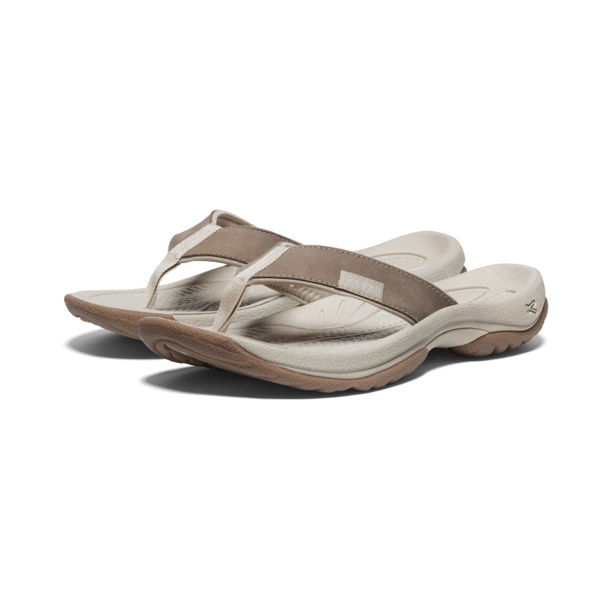 Keen Kona Leather Női Strandpapucs Barna Titán | FRE9391OL