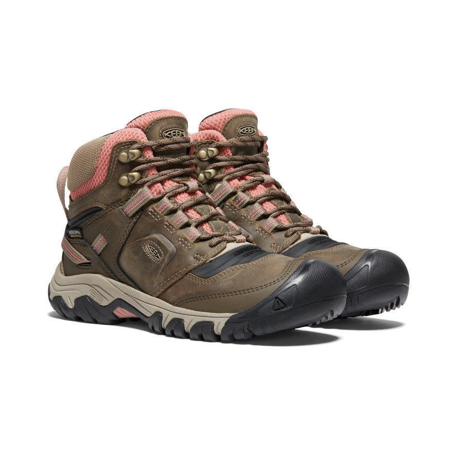 Keen Ridge Flex Waterproof Női Munkabakancs Barna Sötétpiros | RHL154TU